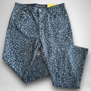 Michael Michael Kors Womens Jacquared Zebra Print High Rise Stretch Jeans 12 P